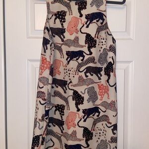 H&M Black and Pink Asymmetrical A-Line Midi Dress